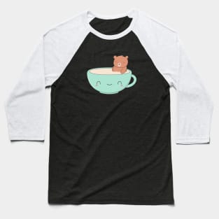 Kawaii Cute Brown Bear Coffee T-Shirt Baseball T-Shirt